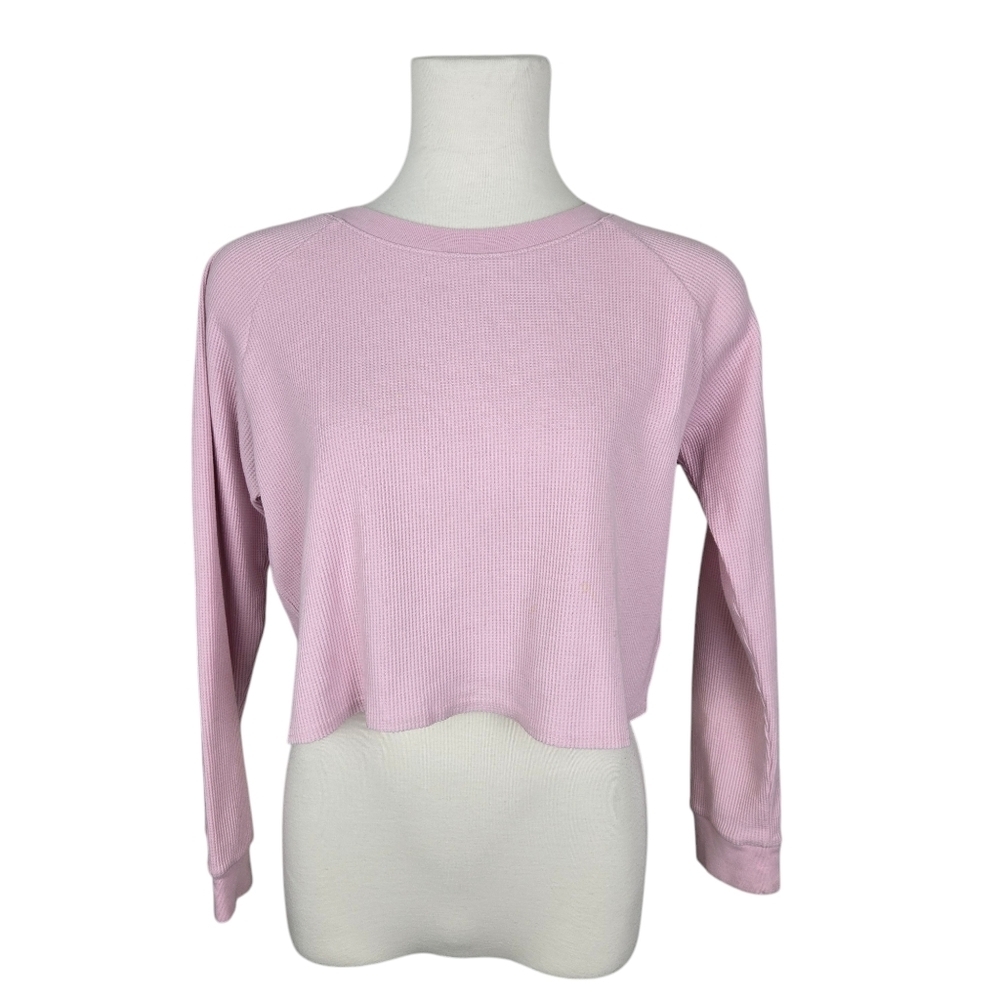 Gap Teen Girl's Light Pink Waffle Knit Cropped Sweater Size XL